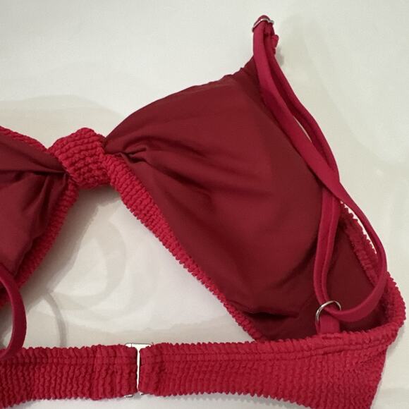 Dipping Daisys Red Coral Bikini Top Size Large NWT Padding - Picture 6 of 8